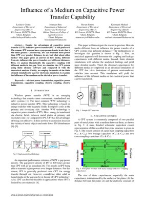 PDF Document Cover - Influence of Medium on Capacitive Power Transfer Capability - Analysis